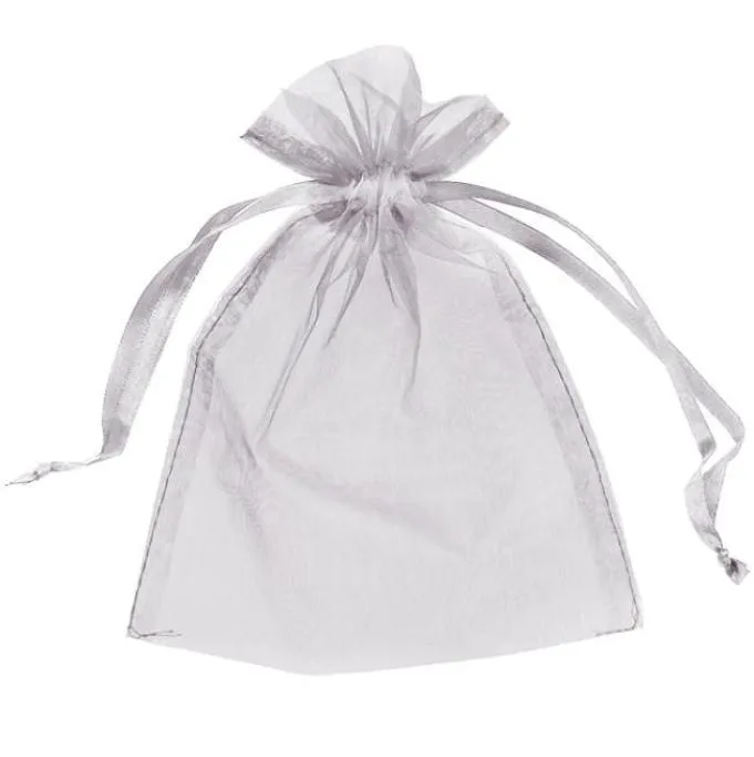 100pcs 5x7 pouces Silver Organza Sacs Gift Wrap Pouch Mariage Favoris de Noël Fournitures 13 x 18 cm Multi couleurs Rose rouge Ivory 5216243