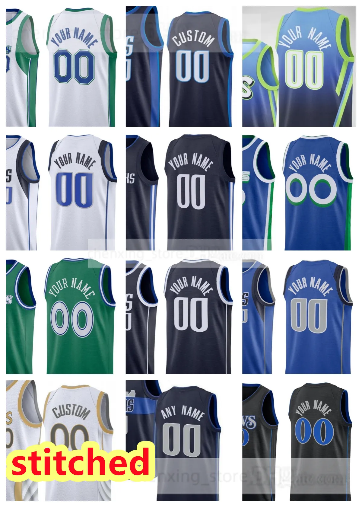 Jerseys de basket-ball cousus Kyrie Luka Tim 10 Hardaway Daniel 21 Gafford Dereck 2 Lively Derrick 55 Jones Josh 8 Green Dante 77 Doncic 0 Exum 11 Irving