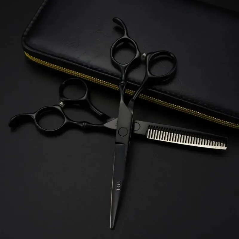 Nouveau 2024 6 pouces Ciseaux de cheveux Hair Hurning Coupper Clipper Barber Ciseaux Claits Cisqueurs professionnels Chiffon de coiffure de coiffure - Pour