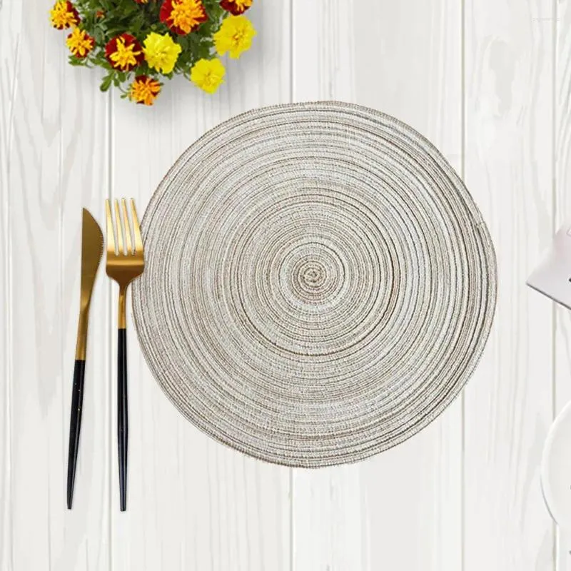 Tafelmatten Elegant Design Coasters Set van 2 Anti-Slip Round Woven Placemats voor Dining Non-Slip Kitchen Home