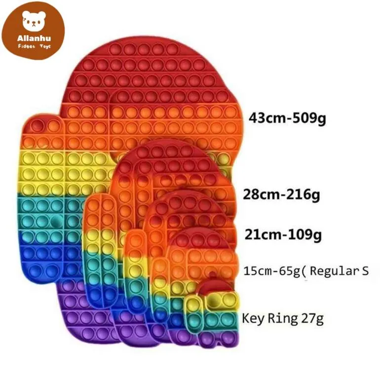 46cm 43cm 28cm 20cm Rainbow Push pp Bubble per Sensory Toys Big Size Mega Finger Puzzle Autism Special Needs Stress Relief Educational Toy1216146