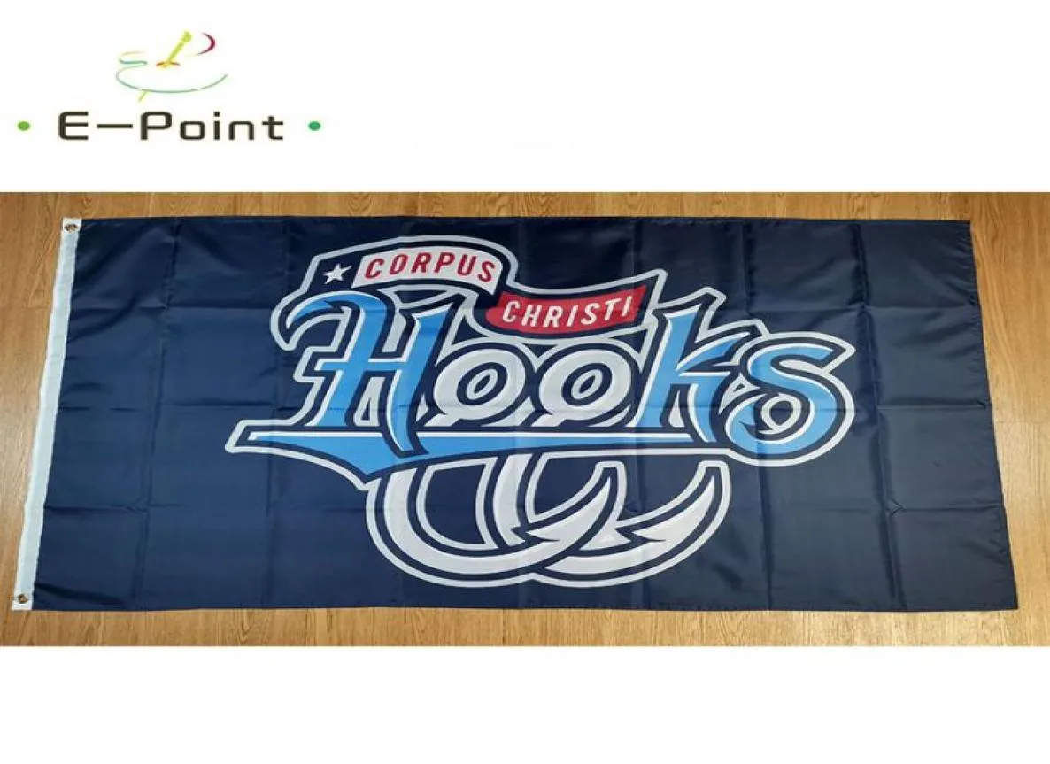 Milb Corpus Christi Hooks 플래그 35ft 90cm150cm 폴리 에스테르 배너 장식 플라잉 홈 정원 축제 선물 5449979