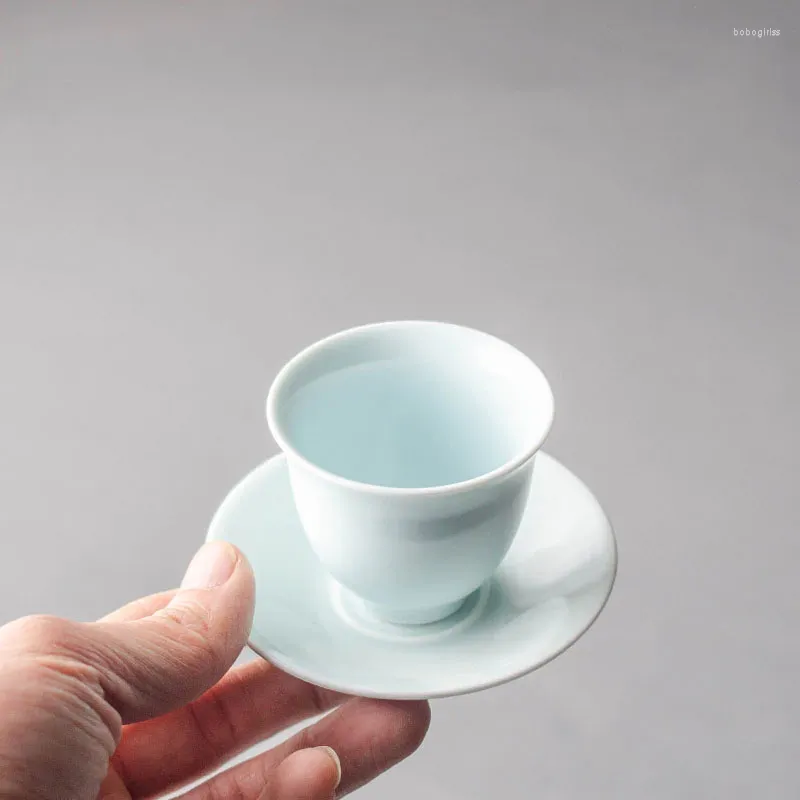 Cups Saucers 45ml Yingqing Teetasse kleine Haushaltslaterne Tassen Set Ceramic Trompetenform Personal Kungfu Tea Bowl Single Chawan