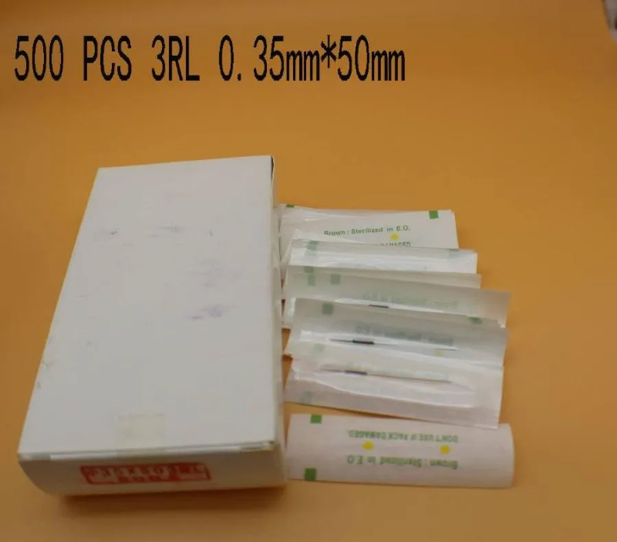 500pcs 3rl tradizionale per sopracciglia tradizionale ago tatuatore sterilizzato per sopracciglia permanente Machine per sopracciglia estetiche per trucco 6561678