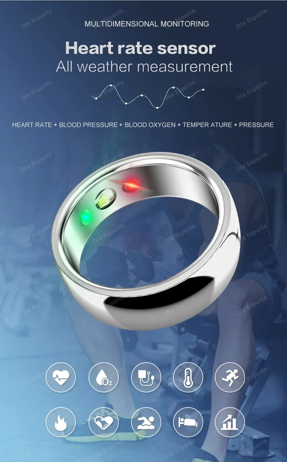Blood Pressure Sleep Smart Ring Blood Glucose Monitor Ring AI