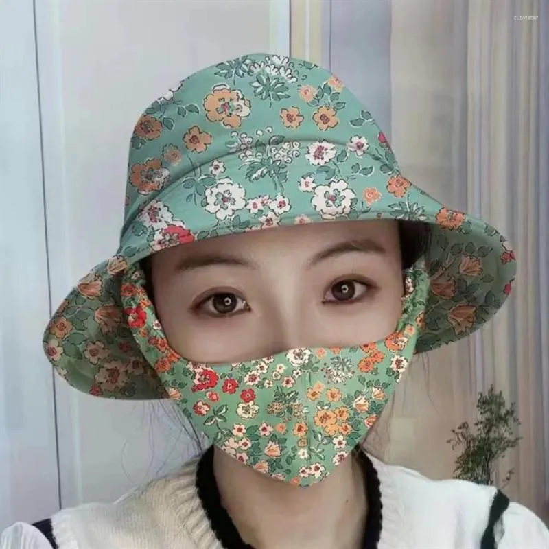 Bérets Bucket Hat Agricultural Work with Mask Wide Brim Suncreen Dust Protect Neck Necy TEA CUP Picking Caping Unisex