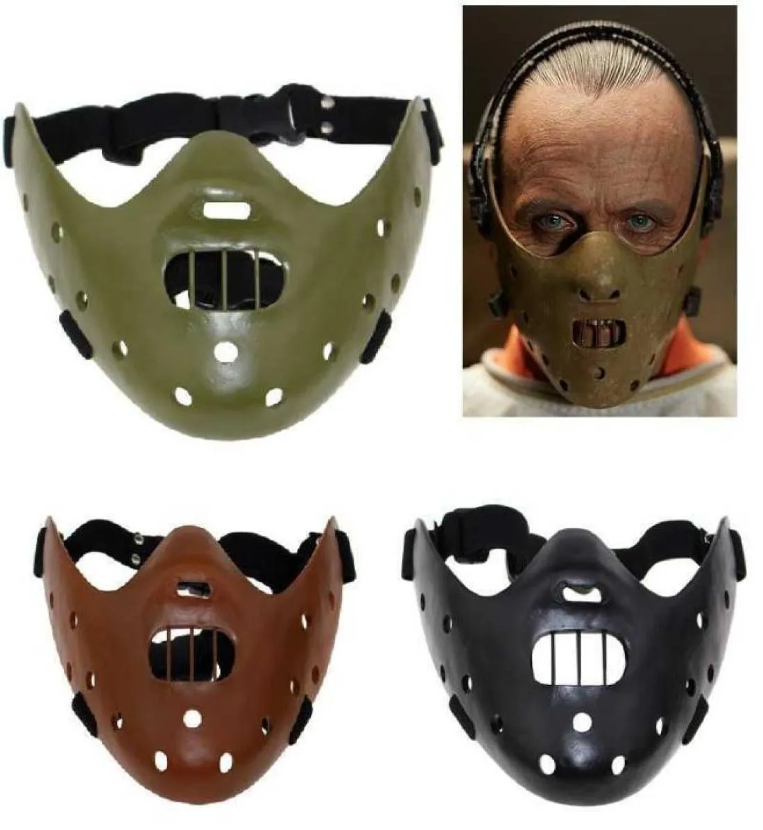 Hannibal Masks Horror Hannibal Scary Resin Lecter O silêncio dos cordeiros máscaras de copo de Halloween Máscara de Halloween 3 cores Q08061678374