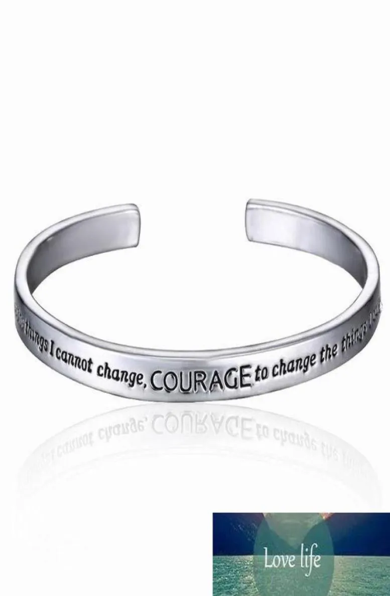 Serenity Prayer Cuff Bangle Silver Plated Armband i en presentförpackning Kärlek för kvinnor Factory Expert Design Kvalitet Senaste stil O3473893540428