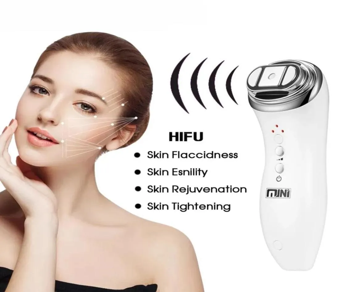 Handheld Mini Hifu Masaż twarzy Instrumenty Ultradźwiękowe LED RF Urządzenie do pielęgnacji skóry Wyciągnięcie twarzy DiltrAnds Ultrasound T1543511
