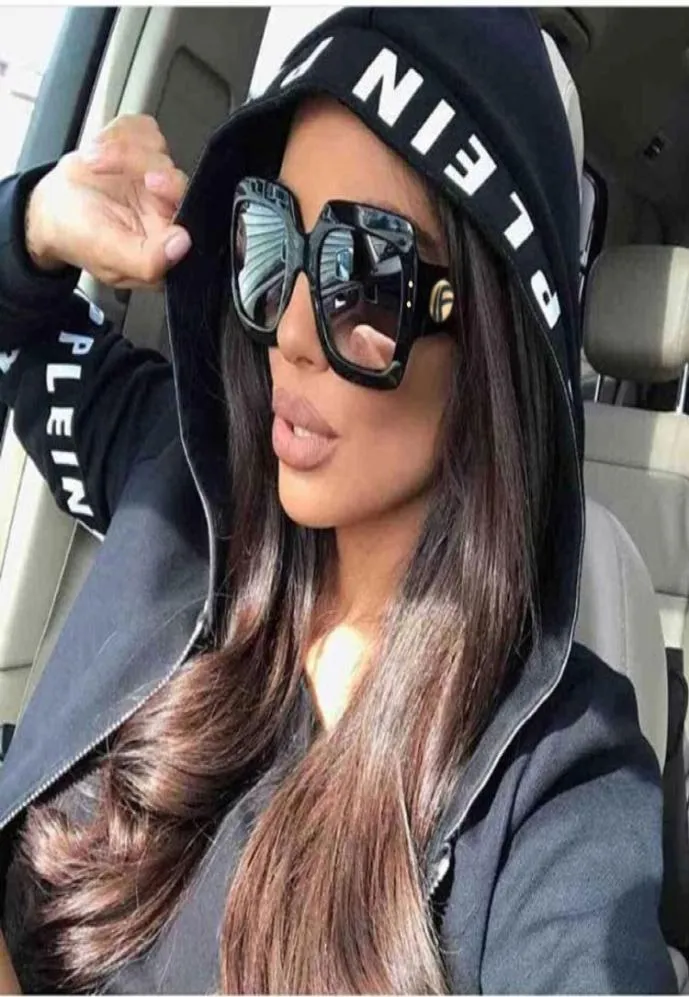 Luxury Brand Oversized Square Fashion Designer Sunglasses Women Vintage Retro Sun Glasses Black Big Shades Female Glasses8115875