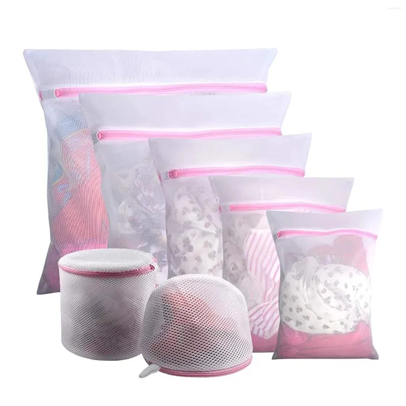 Bolsas de lavanderia 7pcs/conjunto de lavar de poliéster Organizador de malha de malha de malha resistente a desgaste para delicados Proteção prática