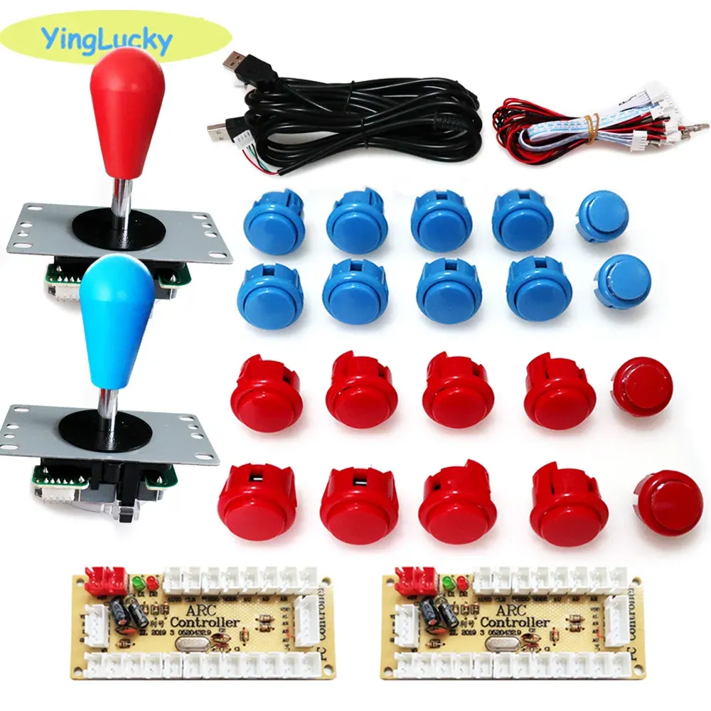 Spiele Arcade Joystick Diy Kit Zero Delay USB Controller PC Sanwa Oval Ball Joystick mit 30 -mm -Drucktasten für PC PS3 für Pandora -Spiel