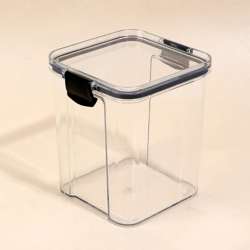 Garrafas de armazenamento alimentos pretos Caixa de tanque de caixa selada de suprimentos de cozinha 950 ml
