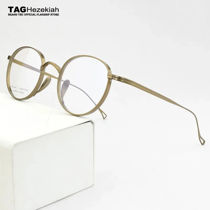 Luxury Brand Round Glasses Frame Men Optical Myopia Prescription Eyeglasses Frame Women Ultralight Eyewear 113 240409