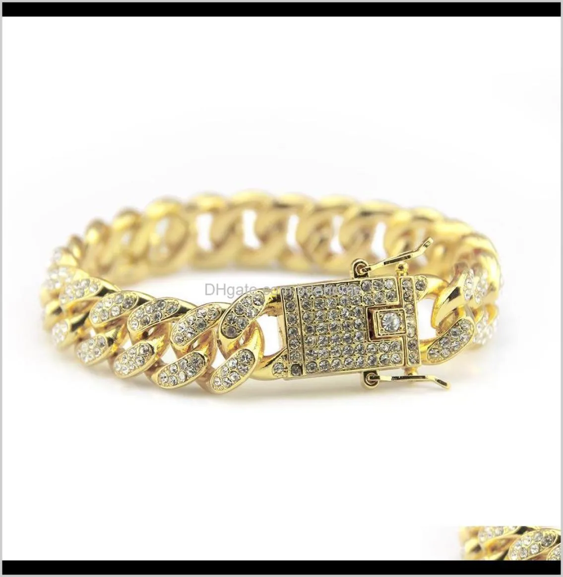 Tennis Hip Hop Iced Out Bling Cz Men Bracelet Moda 18 20 cm de comprimento Miami Cuban Link Bracelets Male Jóias Hiphop Gifts H7121923