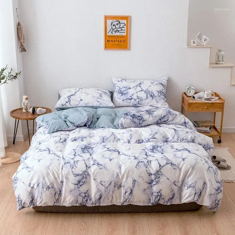 침구 세트 Bedspread Comforter 세트 침대 DD01#과 함께 Lovinsunshine 대리석 이불 덮개