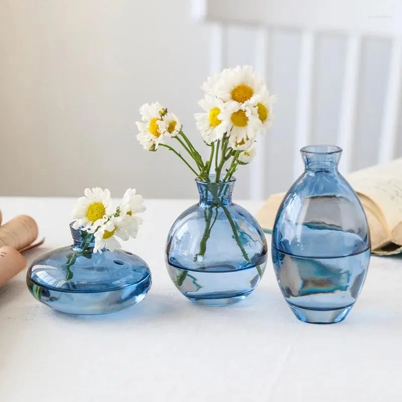 Vases Vase Transparent Glass Desktop Insertion Hydroponic Planter Crafts Home Ornament For Flowers