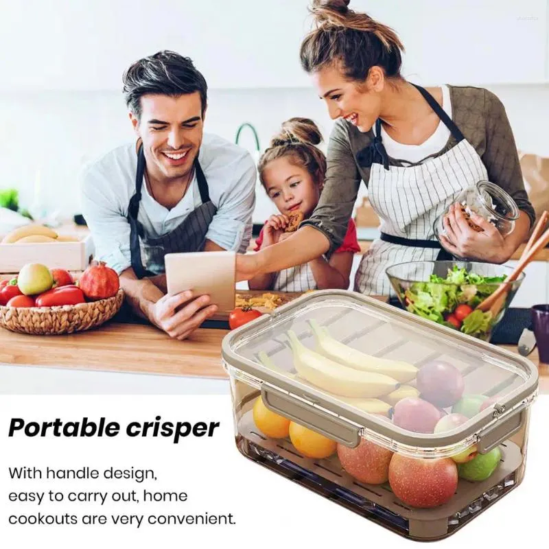 Bouteilles de rangement Organisateur de réfrigérateur ventilé réfrigérateur empilable avec couvercles bacs alimentaires sans BPA pour les légumes cuisine