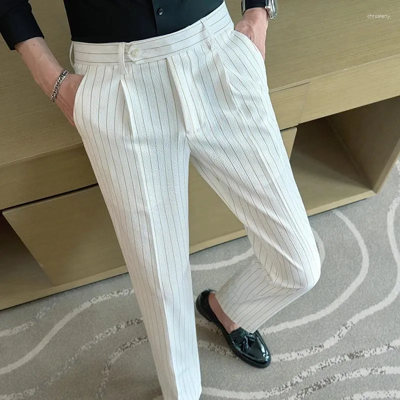 Мужские костюмы в стиле Стрип Стрипевые брюки/мужские высококачественные повседневные брюки Человек Слим модные штаны 36-28