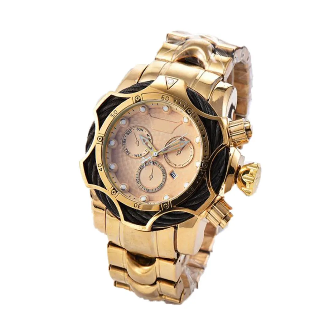 Montre-bracelets Luxury Internet Watch 18K Gold Wire Invincible Invicto Imperproof Wierstwatches Reloj de Hombre pour Drop7479780