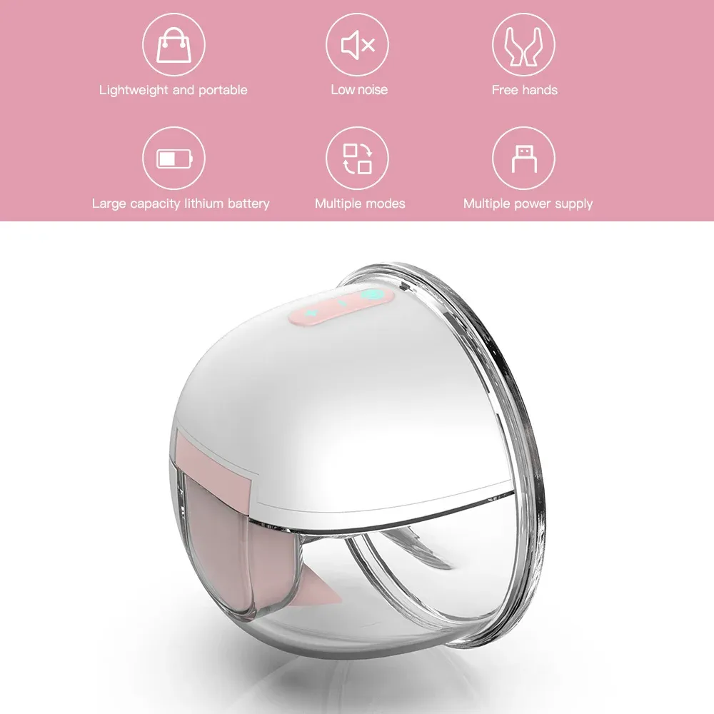 Enhancer Youha Electric Breast Pump YH7006 USB Wearable Hands Free Silent Invisible Breast Pump 3 Läges 9 nivåer 24mm/28mm flänsar