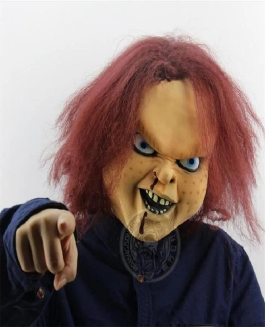 Dorosły terrorysta lateksowy przerażający duch chucky lalka cosplay maska ​​zabawka sztuka maska ​​karnawałowa impreza lankietowa maska ​​2009296564776