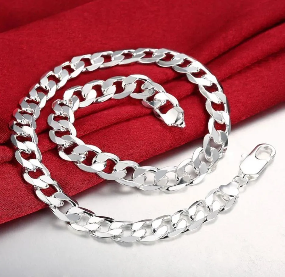 Hela 4mm6mm8mm10mm bredd 925 Silver Figaro Chain Necklace For Man Women Fashion Cuban Jewelry Hip Hop Curb Necklace New 7792855