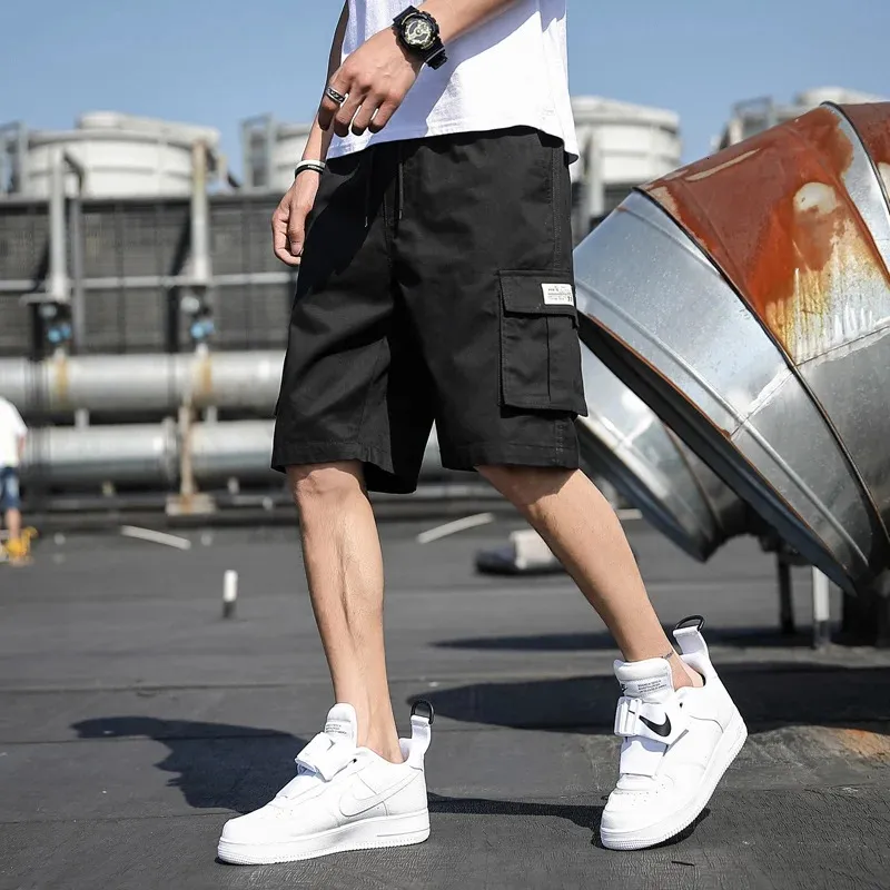 Summer Cargo Men Shorts Spring Casual Casual Cotton Joggers Men Baggy Sweats Shorts Multi-Bock