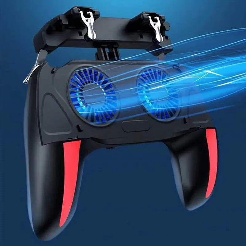 Gamepads Double Fan Cooling Controller Joysticks for PUBG Phone Gamepads Joystick Trigger Mobile Trigger Game Pad Cellphone Gaming