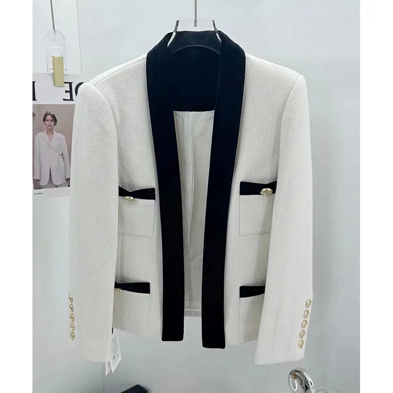 BA0028 Dames Jackets Designer High Street nieuwste jas Women Jacquard Blazer Office Work Wear Suits