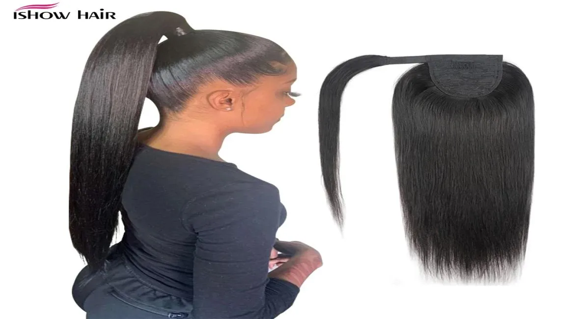 ISHOW 828 pouce du corps Extensions de cheveux humains Tourne Pony Tail Yaki Afro Afro Kinky Curly Pony pour femmes Tous âges Natural 3539088