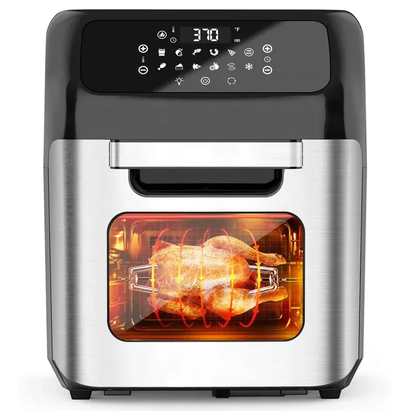 Fryers 12L Electric Digital Air Fryer Ofen mit 8 Kochvoreinstellungen Rotisserie Dehydrator Oilless Kocher Multifunktionsluft Frittierer Toaster