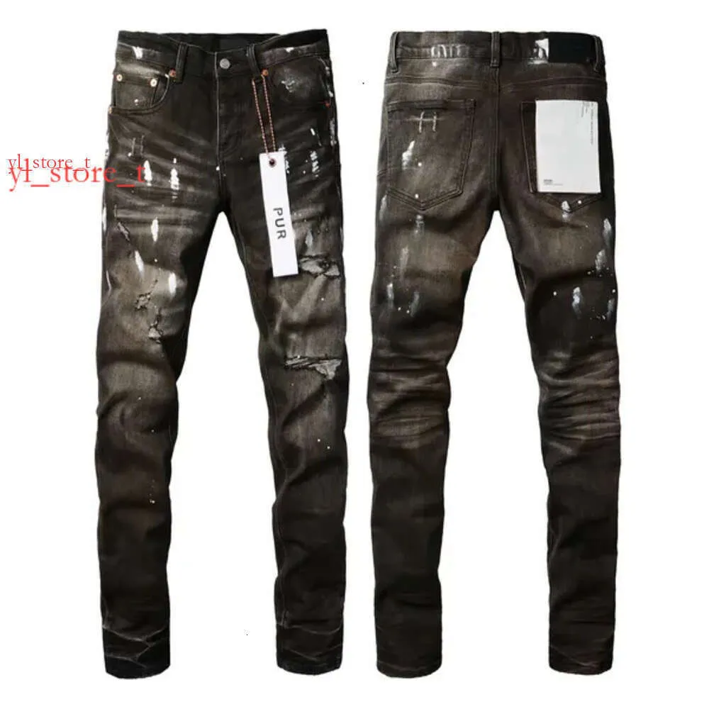 Designerjeans Schwarze Jeans schlanke Fit Jeans Tropf Jeans Skinny Jeans Drill Outfit USA Tropf HipHop Jeans Purple Brand Jeans Lila Jeans Herren Jeans Hochqualitäre Jeans 639 5