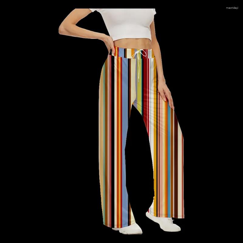 Pantalon féminin Spring Classic Stripe Femme Summer Yoga Fashion Elemy Retro Retro Loose Streetwear Pants Y2K Vêtements doux chic