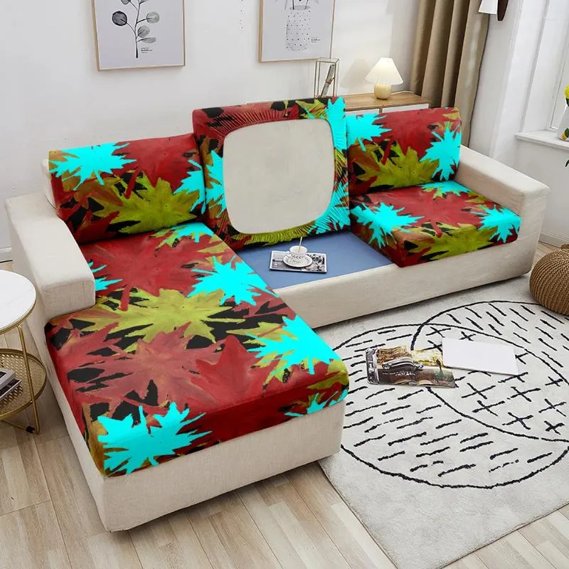 Krzesło obejmują elastyczną sofę poduszka do siedzenia liście liści wydruku na kanapie poliestrowy obrońca do dekoracji salonu do dekoracji salonu