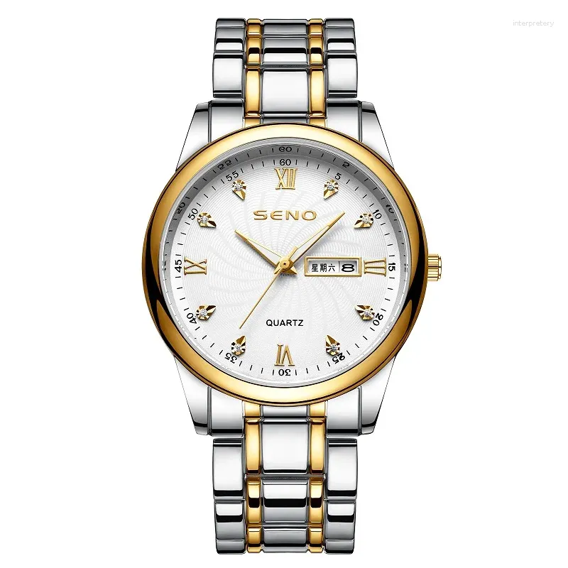 Wristwatches Waterproof Non Mechanical Men's Watch Steel Band Night Glow Calendar Quartz