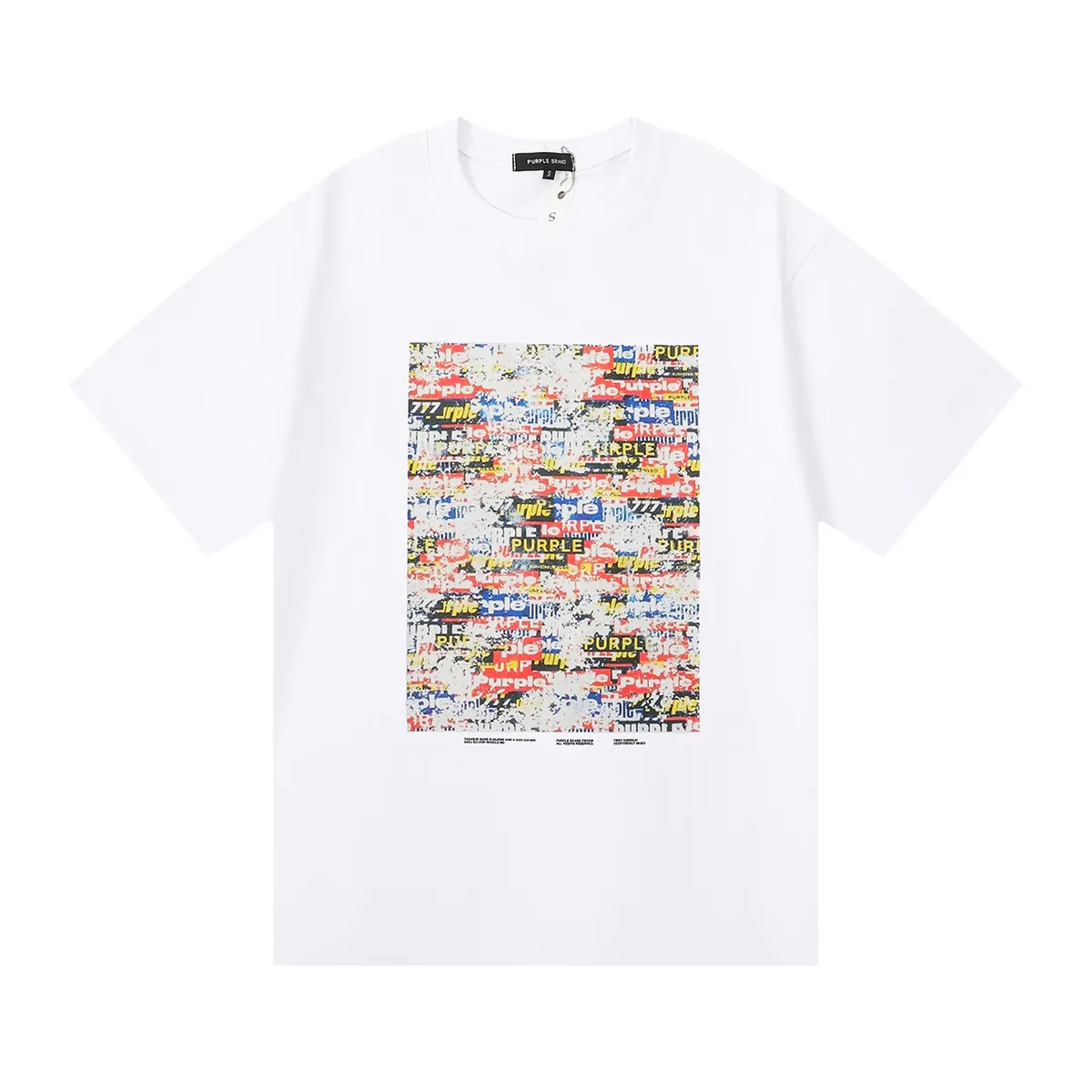 パープルブランドTシャツデザイナーTシャツメンズシャツ抽象スタイルフィギュアプリント高グラム重量ダブルコットンショートスリーブ女性TシャツUSサイズS-XL 6408