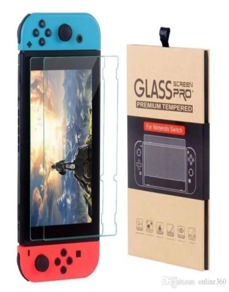 For Nintendo Switch Tempered Glass Screen Protector Film 25D 9H Premium 2 Pack With Retail Package4514287