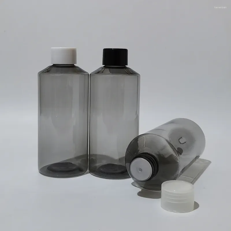 Lagerflaschen 30pcs 200 ml leere graue Probe Plastik mit Schraubenkappe -Reisegröße Kosmetische Verpackung für Duschgel Shampoo Flüssigseife