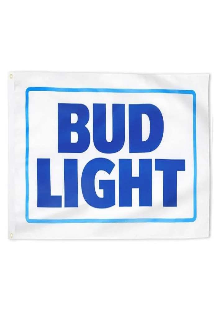 Ölflagga för Bud Light 3x5ft Flags 100D Polyester Banners inomhus utomhuslivad färg Hög kvalitet med två mässing GROMMETS4296997