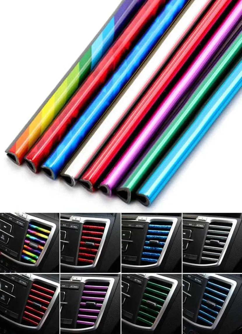 New 2020 New 10 PCS Car Accessories Interior Auto Colorful Air Conditioner Air Outlet Decoration Strip Fast delivery Drop4749010