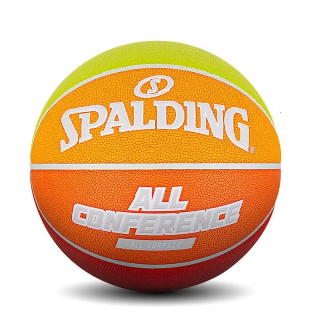 Spalding No.7 PU Material for Indoor and Outdoor Adult Basketball 77-392Y Macaron Color Matching Universal