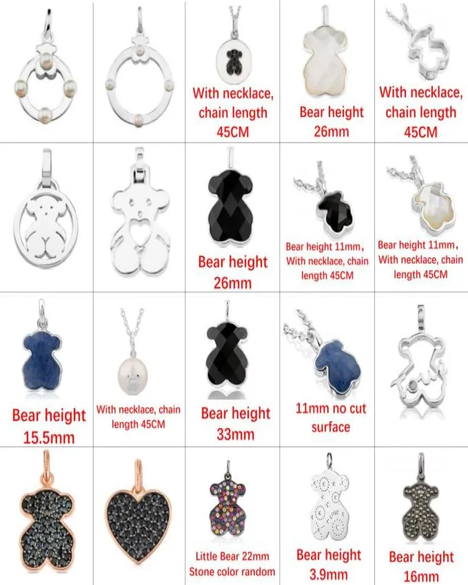 2022 new silver pendant exquisite fashion animal bear charm socialite personality style gift factory direct s jewelry4107130