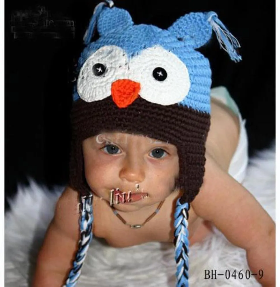 Toddler Owl Earflap Crochet Hat Baby Crochet Crochet Howl Hout Howled Howl Boneie Tricoted Hat3179289