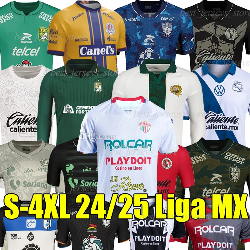 4xl 23/24/25 Liga MX 100th Soccer Jerseys 2023 Necaxa Queretaro Tigers Uanl Puebla Leon Tijuana Pachuca Santos Football Shirt