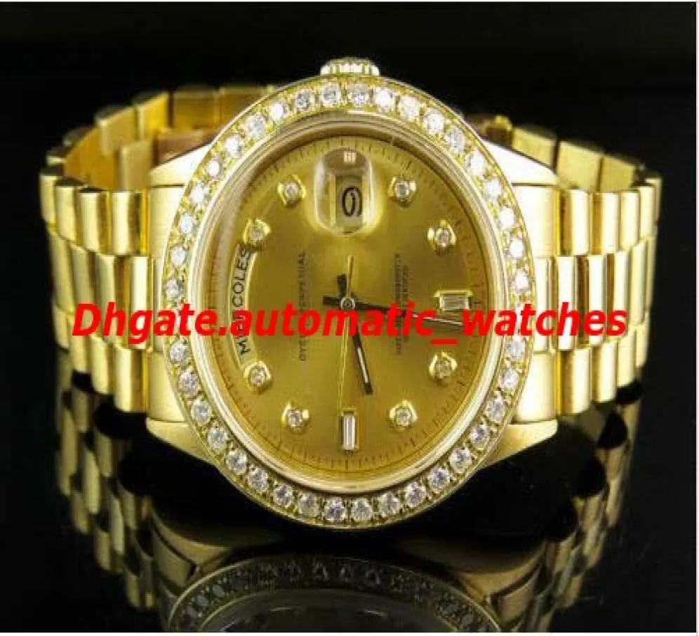 Orologio da polso di lusso 18k maschi giallo oro presidenziale daydate da 41mm diamond watch men039 automatico orologi di alta qualità6845497