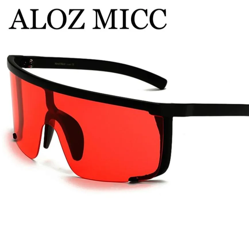 ALOZ MICC 2018 Sexy Femmes Oversize Mask Shape Shield Visor Sunglasses Femme Fashion Men Flat Top Top Topproof Hood Eyeglass A5927335316