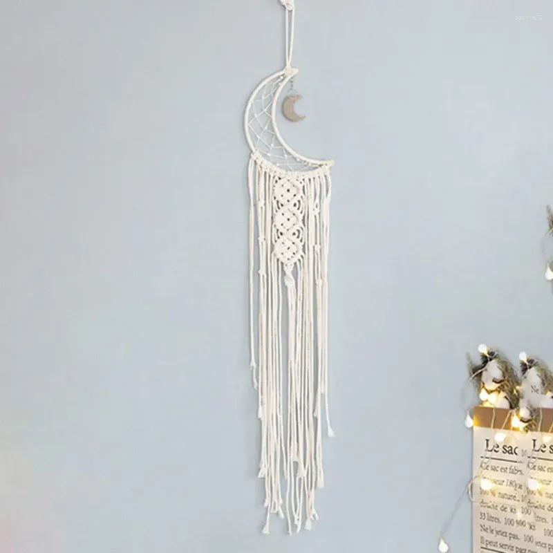 Dekorativa figurer Boho Dream Catcher Wall Hanging Decoration Bohemian Handmade Pendant Elegant Moon Tassel för sovrummet