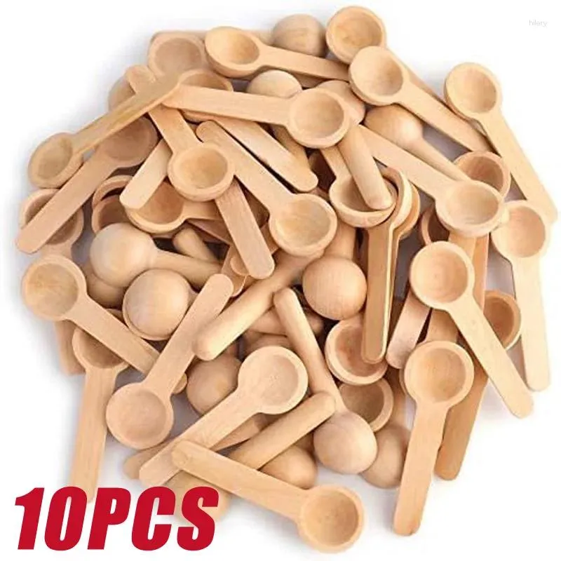 Spoons 3-10pcs Small Kitchen Seasoning Honey Coffee Cooking Bean Salt Spice Jar Wooden Measuring Tools Set