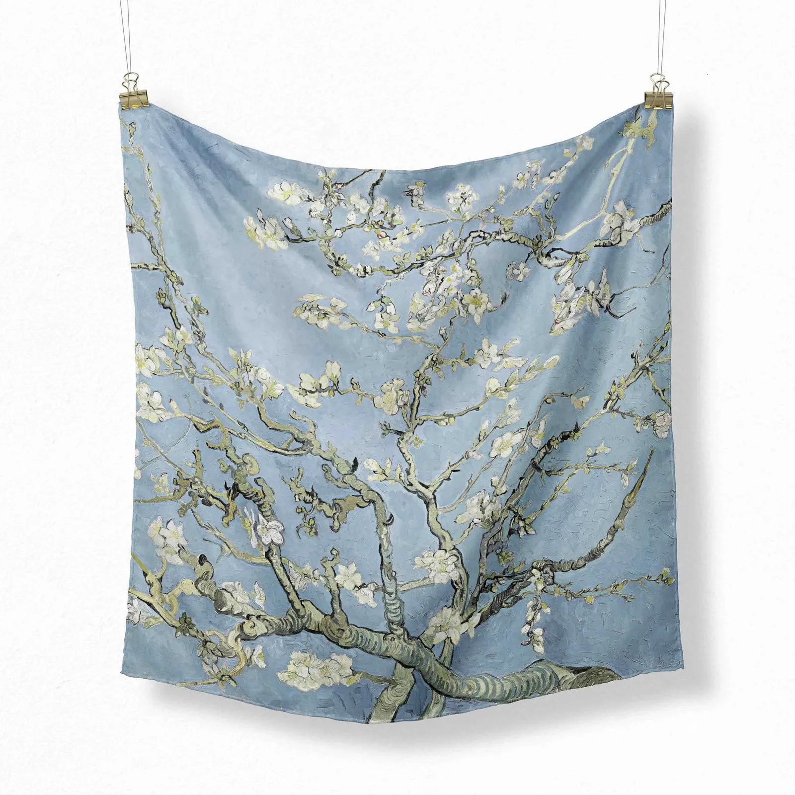 Flower Oilband MALETING SPRITY Zimowy jedwabny szalik luksusowe marka projektant mody szaliki w kratę dla kobiet 240408